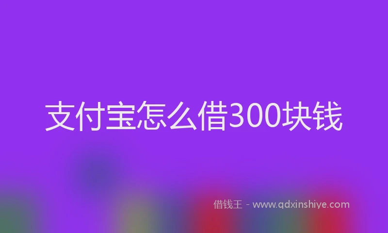 支付宝怎么借300块钱