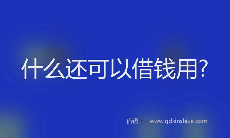 什么还可以借钱用?