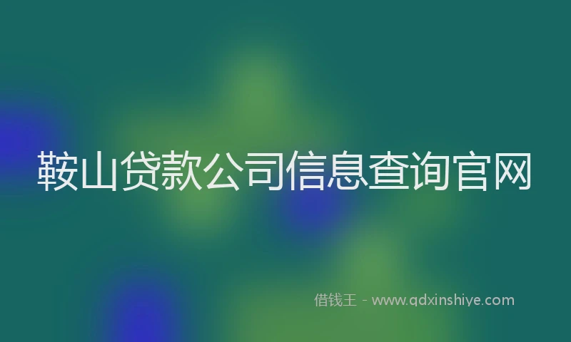 鞍山贷款公司信息查询官网
