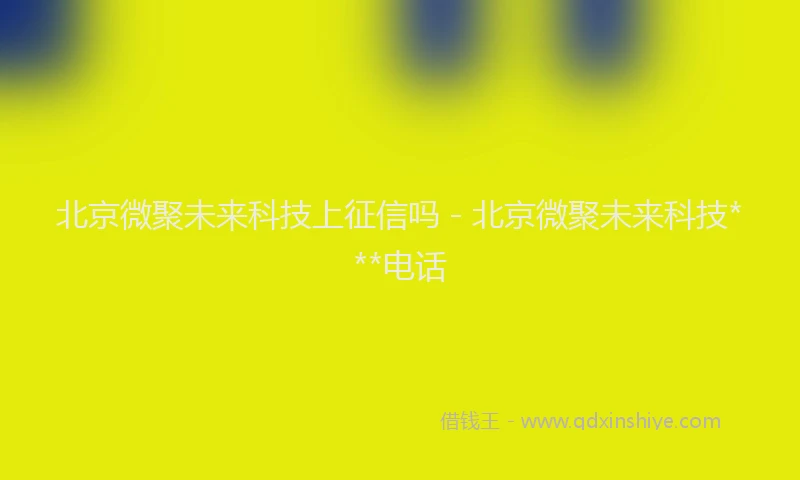 北京微聚未来科技上征信吗 - 北京微聚未来科技***电话