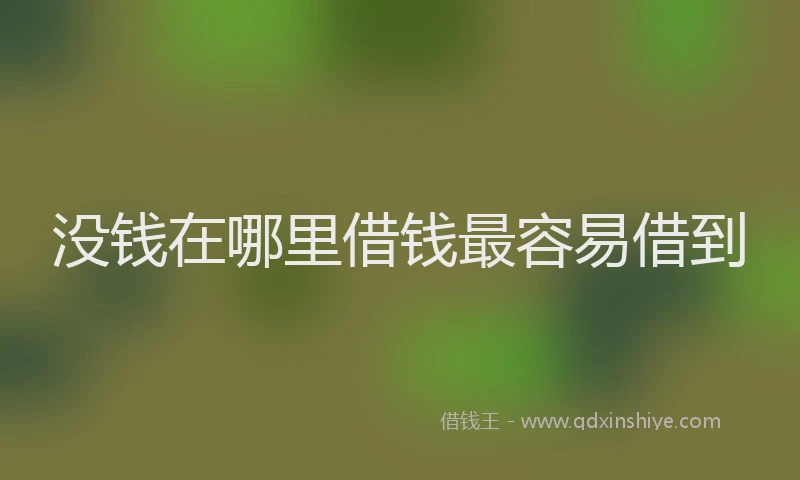 没钱在哪里借钱最容易借到