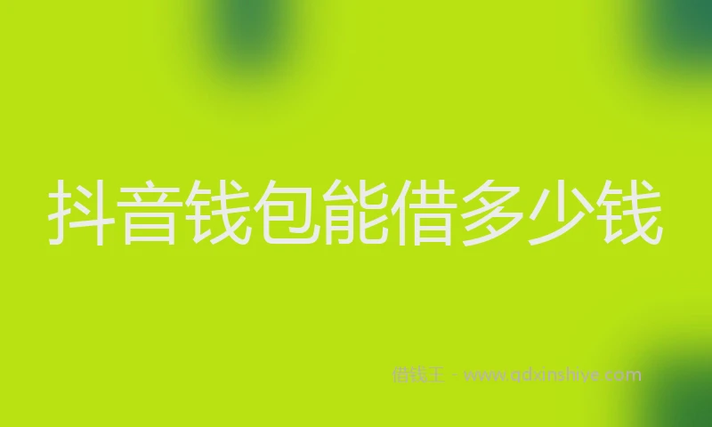 抖音钱包能借多少钱