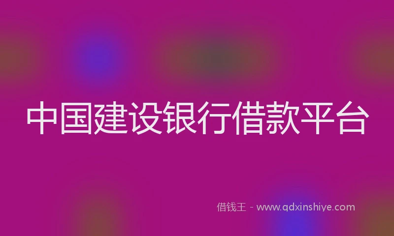中国建设银行借款平台