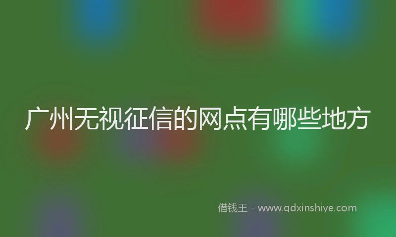 广州无视征信的网点有哪些地方