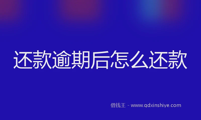 还款逾期后怎么还款