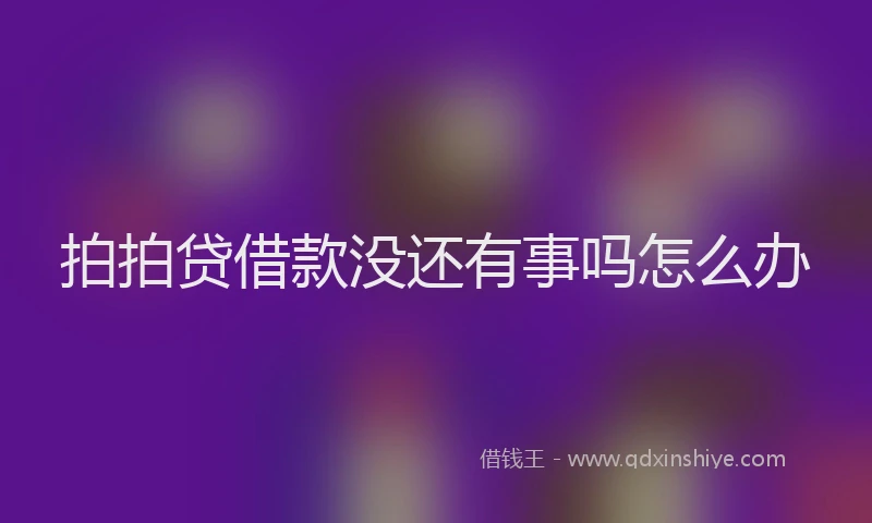 拍拍贷借款没还有事吗怎么办