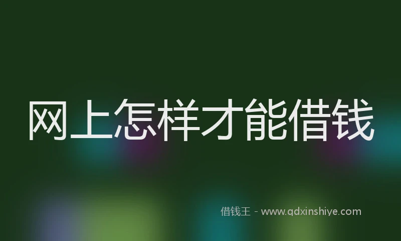 网上怎样才能借钱