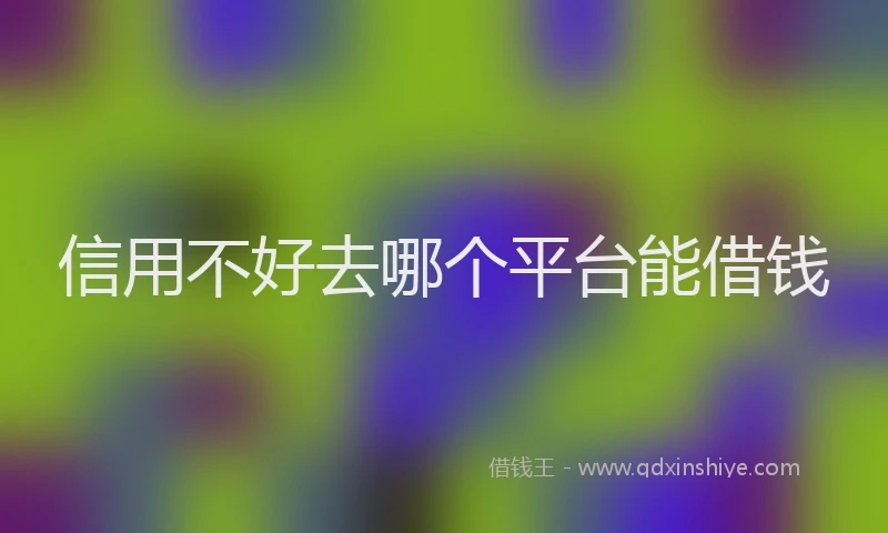 信用不好去哪个平台能借钱