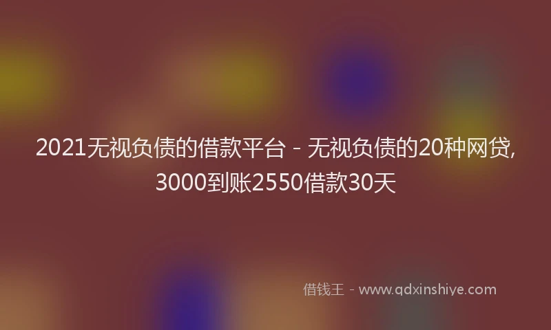 2021无视负债的借款平台 - 无视负债的20种网贷,3000到账2550借款30天