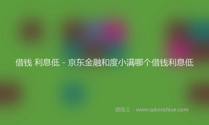 借钱 利息低 - 京东金融和度小满哪个借钱利息低