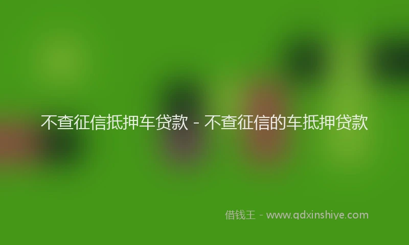 不查征信抵押车贷款 - 不查征信的车抵押贷款