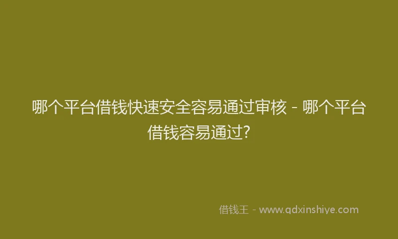 哪个平台借钱快速安全容易通过审核 - 哪个平台借钱容易通过?