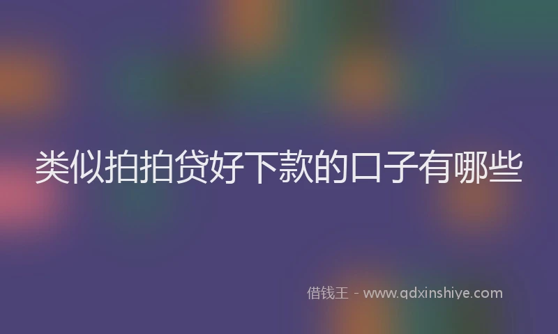 类似拍拍贷好下款的口子有哪些