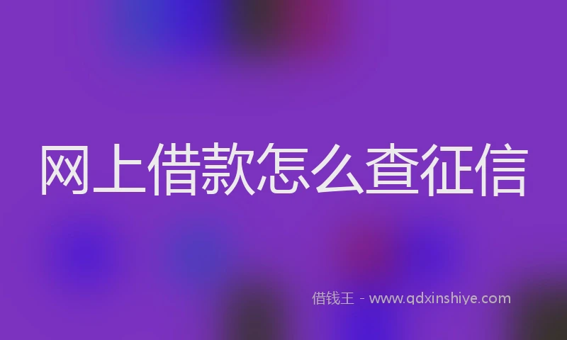 网上借款怎么查征信