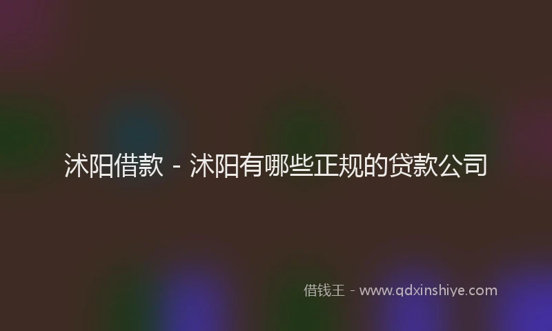 沭阳借款 - 沭阳有哪些正规的贷款公司