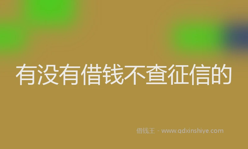 有没有借钱不查征信的