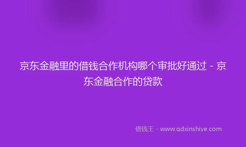 京东金融里的借钱合作机构哪个审批好通过 - 京东金融合作的贷款