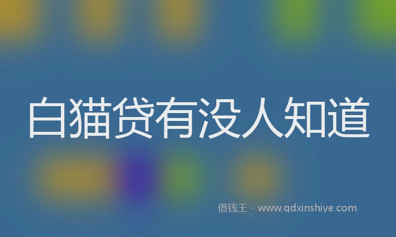 白猫贷有没人知道