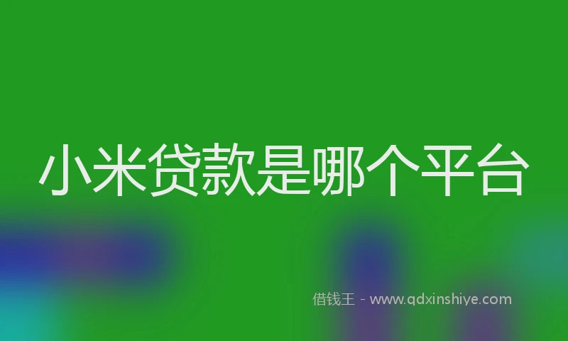 小米贷款是哪个平台