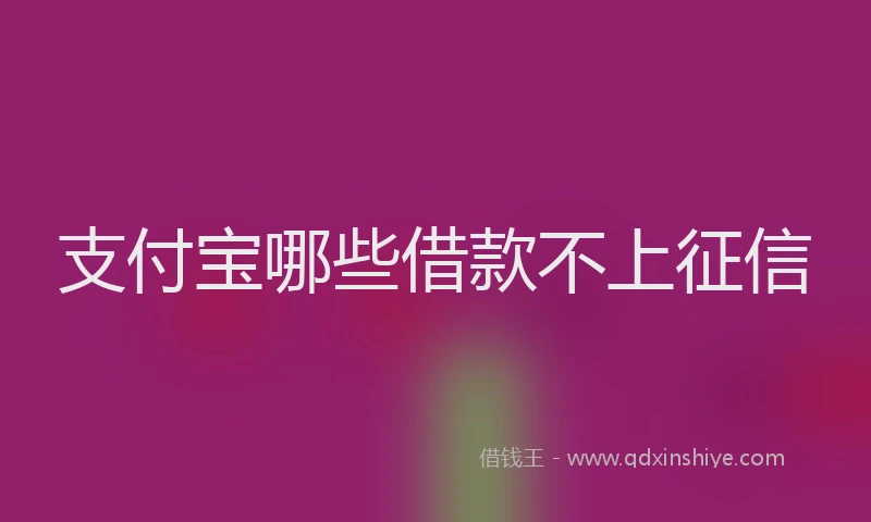 支付宝哪些借款不上征信