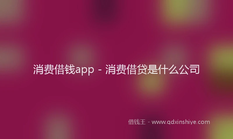 消费借钱app - 消费借贷是什么公司