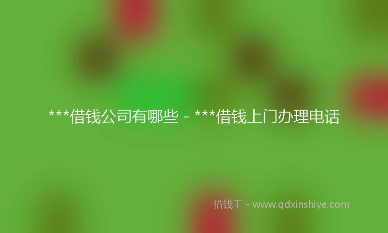 ***借钱公司有哪些 - ***借钱上门办理电话
