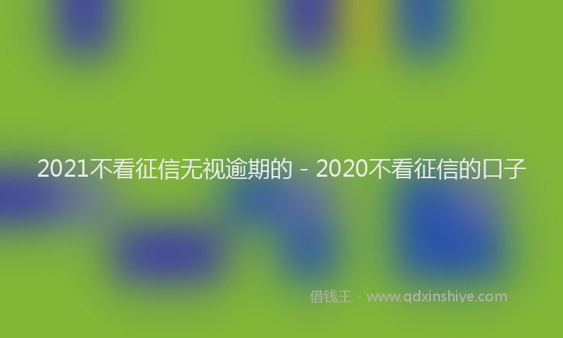 2021不看征信无视逾期的 - 2020不看征信的口子