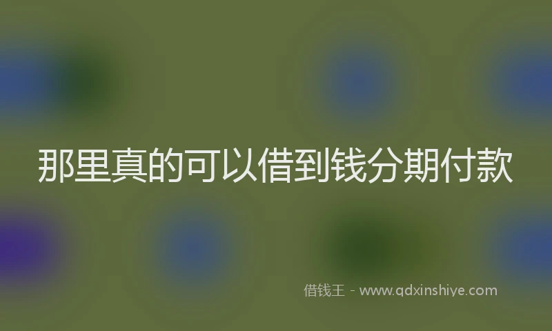 那里真的可以借到钱分期付款