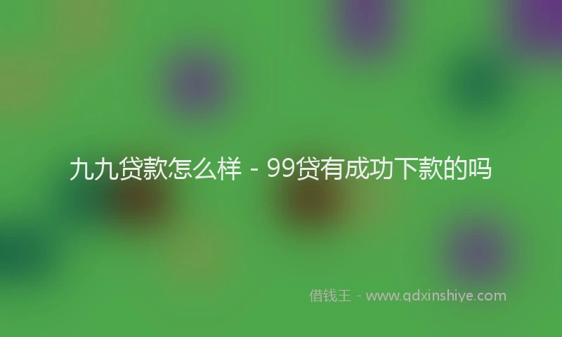 九九贷款怎么样 - 99贷有成功下款的吗