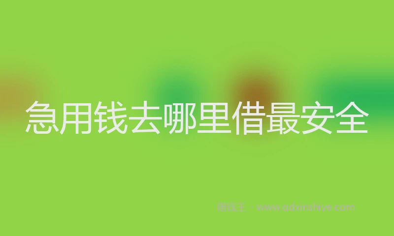 急用钱去哪里借最安全