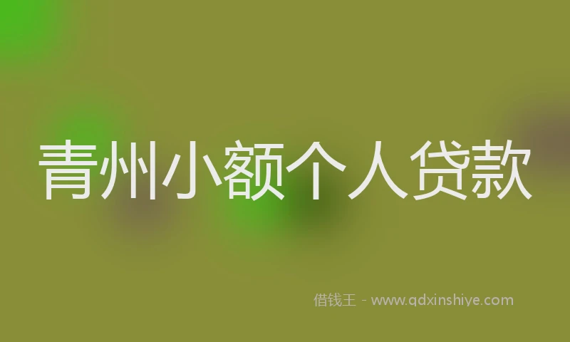 青州小额个人贷款