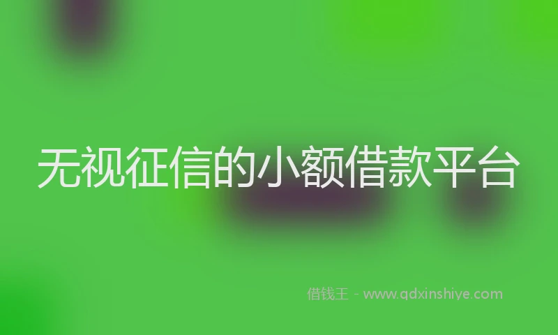 无视征信的小额借款平台