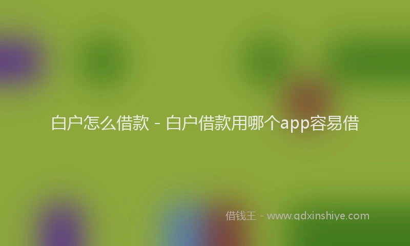 白户怎么借款 - 白户借款用哪个app容易借