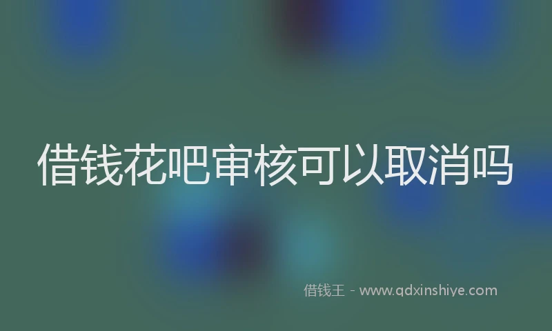 借钱花吧审核可以取消吗