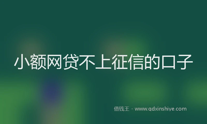 小额网贷不上征信的口子