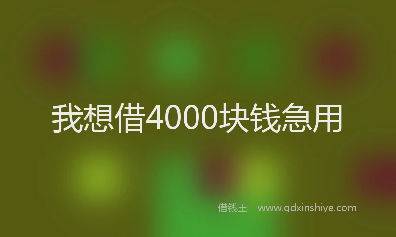 我想借4000块钱急用