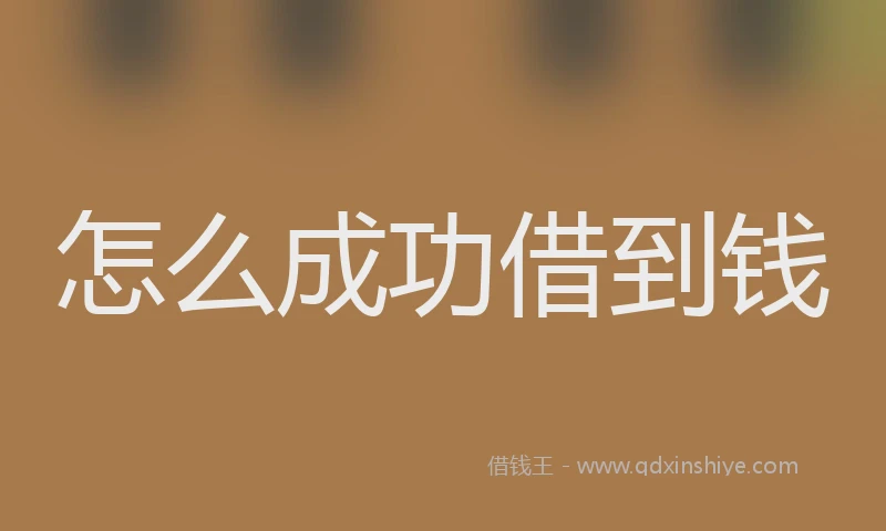 怎么成功借到钱