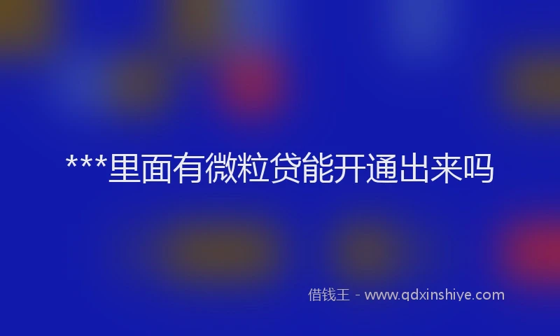 ***里面有微粒贷能开通出来吗