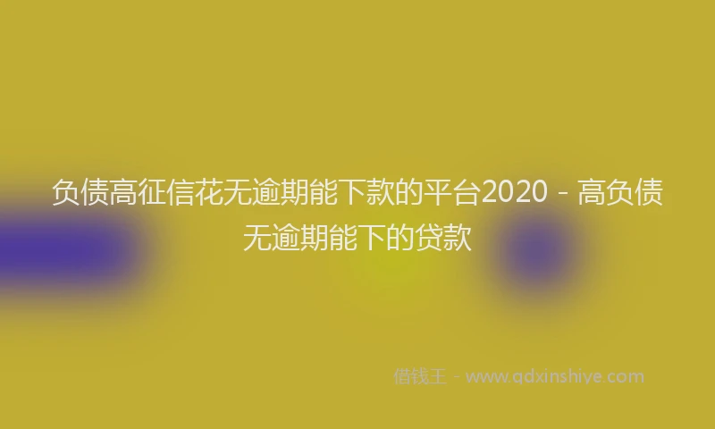 负债高征信花无逾期能下款的平台2020 - 高负债无逾期能下的贷款