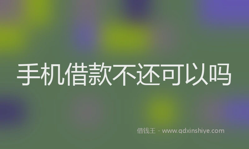 手机借款不还可以吗