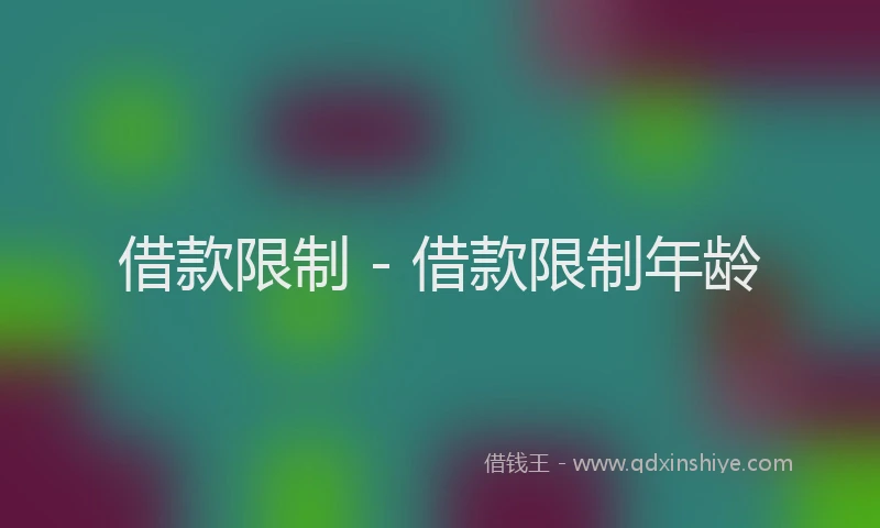 借款限制 - 借款限制年龄