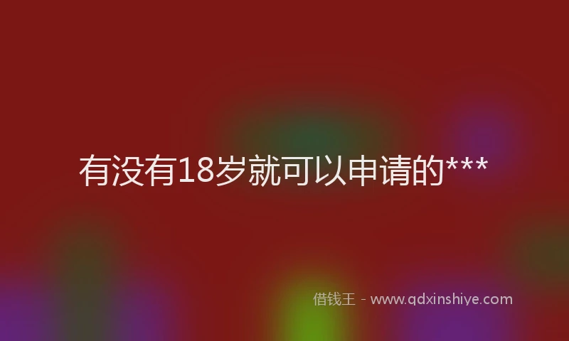 有没有18岁就可以申请的***