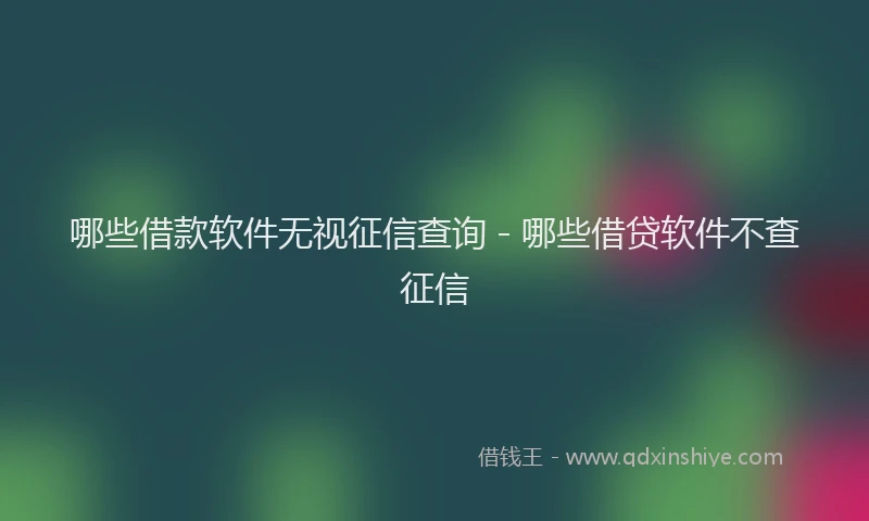 哪些借款软件无视征信查询 - 哪些借贷软件不查征信