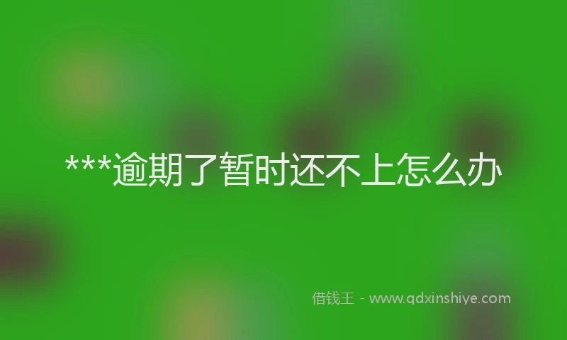 ***逾期了暂时还不上怎么办