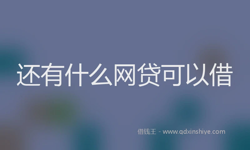 还有什么网贷可以借