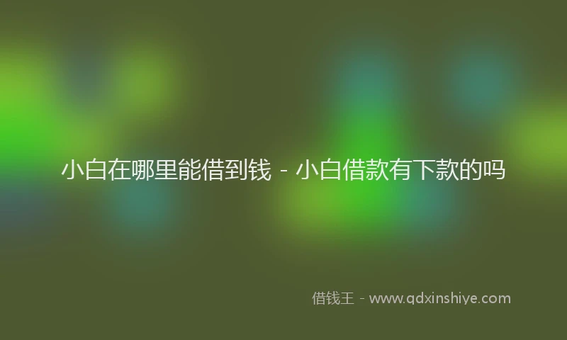 小白在哪里能借到钱 - 小白借款有下款的吗
