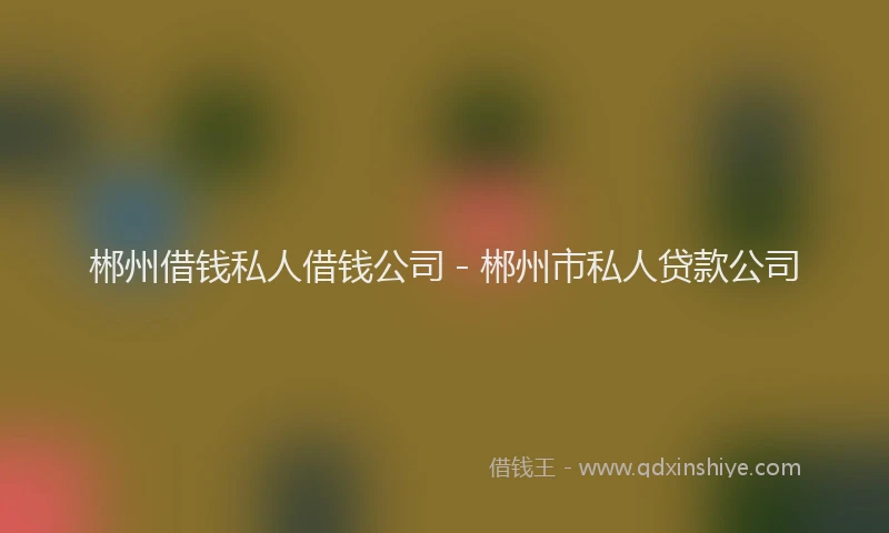 郴州借钱私人借钱公司 - 郴州市私人贷款公司