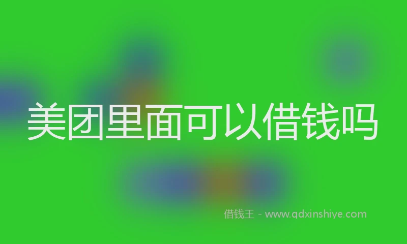 美团里面可以借钱吗