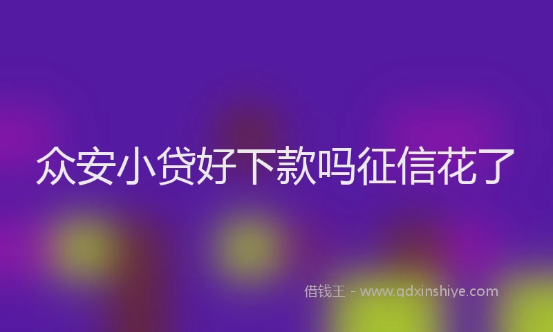 众安小贷好下款吗征信花了