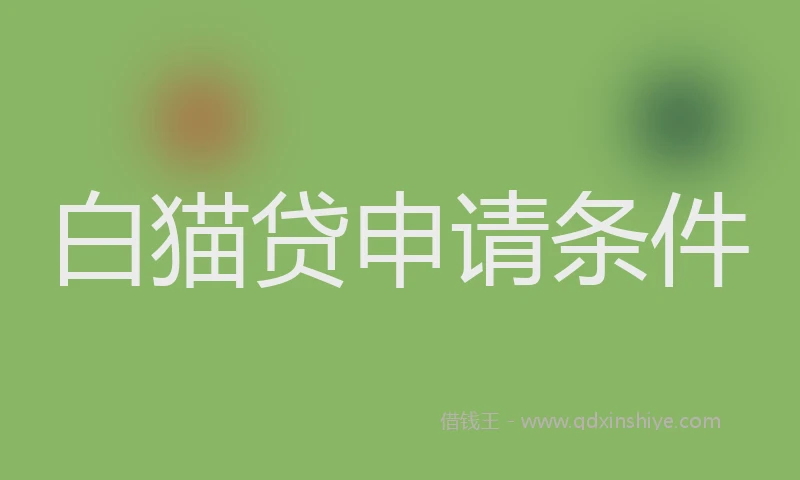 白猫贷申请条件